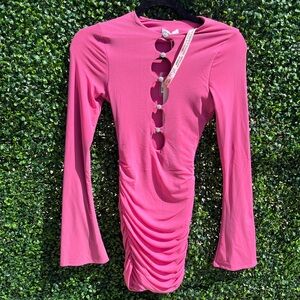 Oh Polly Fuchsia Cut-Out Dress